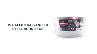15 Gallon Galvanized Steel Round Tub | Behrens