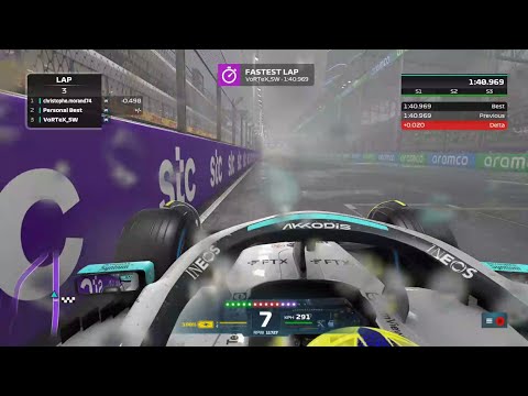 F1 22 Jeddah Corniche Circuit Wet Time Trial Hot Lap + Setup (1:40.969) #F122 #Jeddah #HotLap