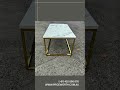 Modern Nesting Coffee Table Set Wood Gold Metal Frame
