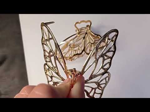 PIRANHA DE METAL BORBOLETA DOURADA 8CM