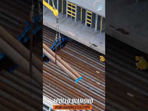 SPL - Loading Pipes at Apollo Diamond Ship #logistics #ship #trucking #pipes
