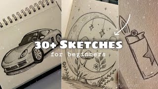 30+ sketches ideas 🌸 | Aesthetic drawing #sketch