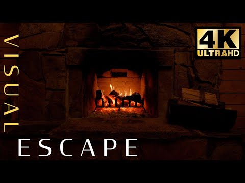 Relaxing Fireplace Sounds in 4K - Burning Fireplace & Crackling Fire Sounds (NO MUSIC) for 7 hours 🔥