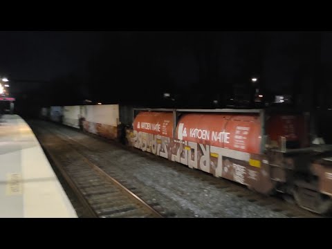 CSX i158 with two KATOEN NATIE tank containers from Belgium at Olney Pa.