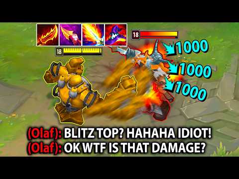Enemy Olaf thought I was trolling with Blitzcrank top... but he doesn't know the power