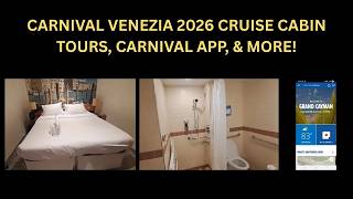 CARNIVAL VENEZIA 2026 CRUISE CABIN TOURS, CARNIVAL APP, & MORE!