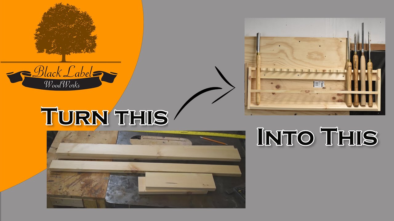 Easy woodturning tool rack from scrap wood