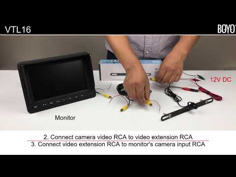 BOYO VTL16  Concealed License Plate Backup Camera with Parking Guidelines