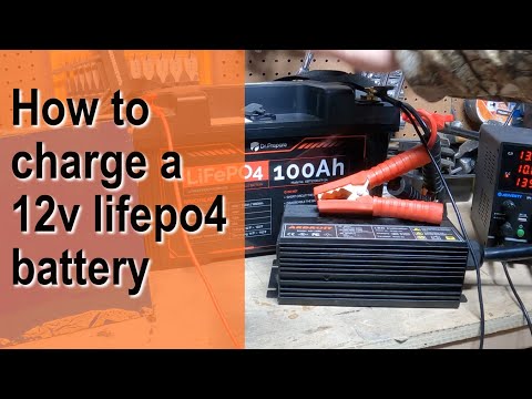 Part of a video titled How to safely charge a 12v LifePO4 battery. Power supply or ... - YouTube