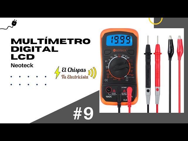 Vídeo relacionado con Multímetro Digital Profesional, Tester Eléctrico con Pantalla Retroiluminada, Medición AC/DC de Voltaje y Corriente, Continuidad, Diodos y Transistores HFE, Funda protectora