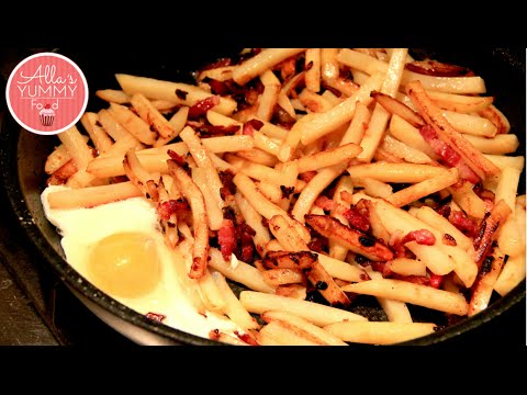 How to make Fried Potatoes (Chips) - Latvian Recipe - Жареная картошка с луком
