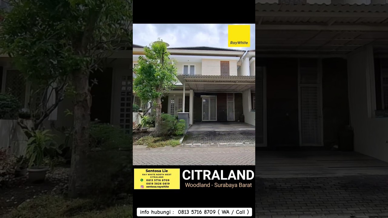 Dijual Rumah Woodland Citraland Surabaya Barat Dekat Universitas Ciputra, Pasar Modern Citraland, Hokky Buah, Ciputra Hospital