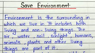 Save environment essay in english for students