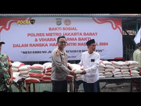 POLSEK TAMANSARI SALURKAN BANTUAN 300 KARUNG BERAS KE PONPES