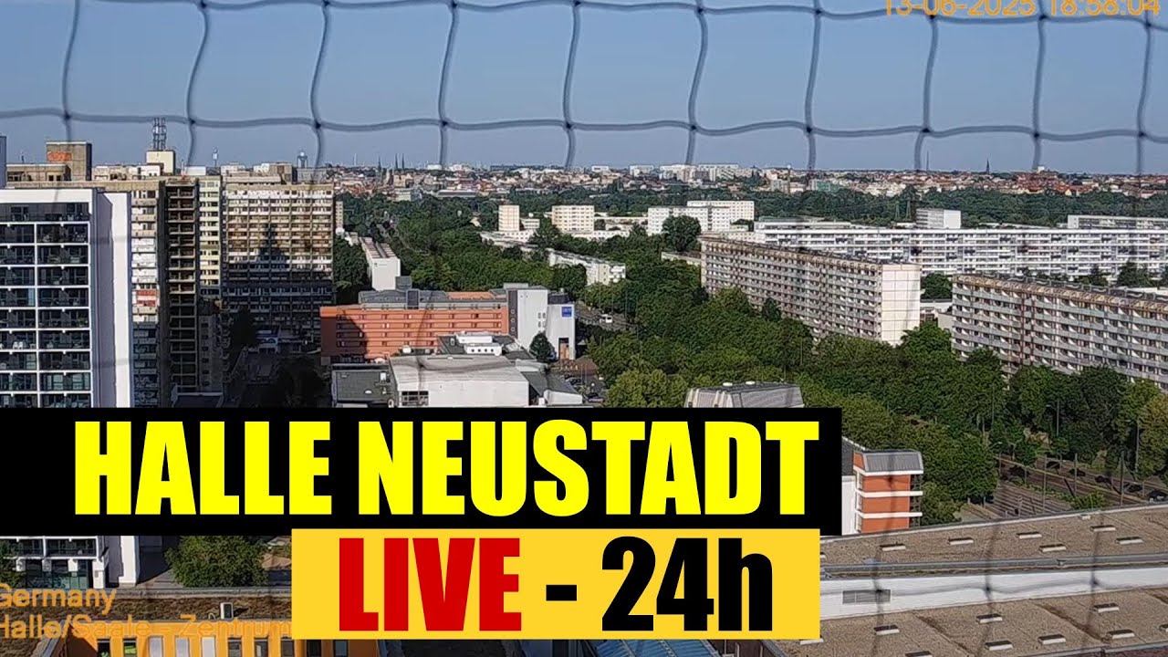 Live webcam view of Panorama del horizonte de Halle-Neustadt