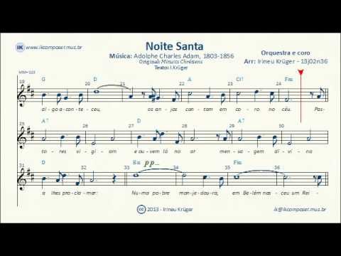Natal - NOITE SANTA - ( Notas musicais, letra, acordes, karaoke )