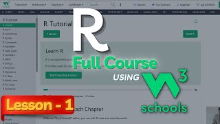 W3Schools R Programming Tutorial for Absolute Beginners (Part-1) | R Programming using W3Schools