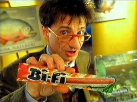 Miro Noga v reklamě na masovou tyčinku Bi-Fi (1998) @ Staré Reklamy