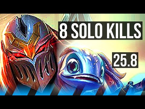 ZED vs FIZZ (MID) | 8 solo kills, 11/3/6 | NA Master | 25.8
