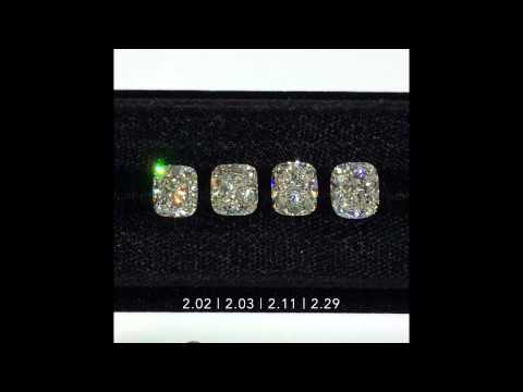 2.02 - 2.20 carat Cushion Diamonds Comparison