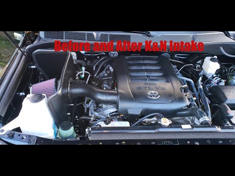 Tundra Before and After K&N Cold Air Intake sound!!