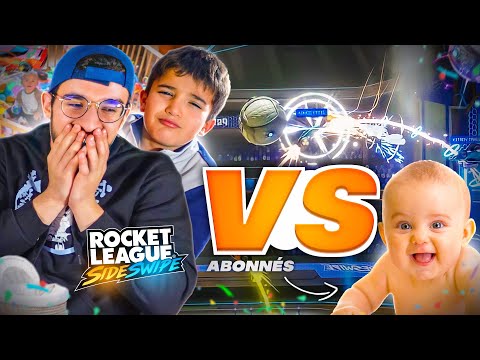 MY LITTLE BROTHER CHALLENGES YOUR LITTLE BROTHERS ON ROCKET LEAGUE SIDESWIPE! 1 victory = surprise!