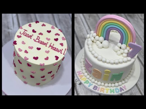 Tiny Hearts Buttercream Cake | Pastel Rainbow Cake