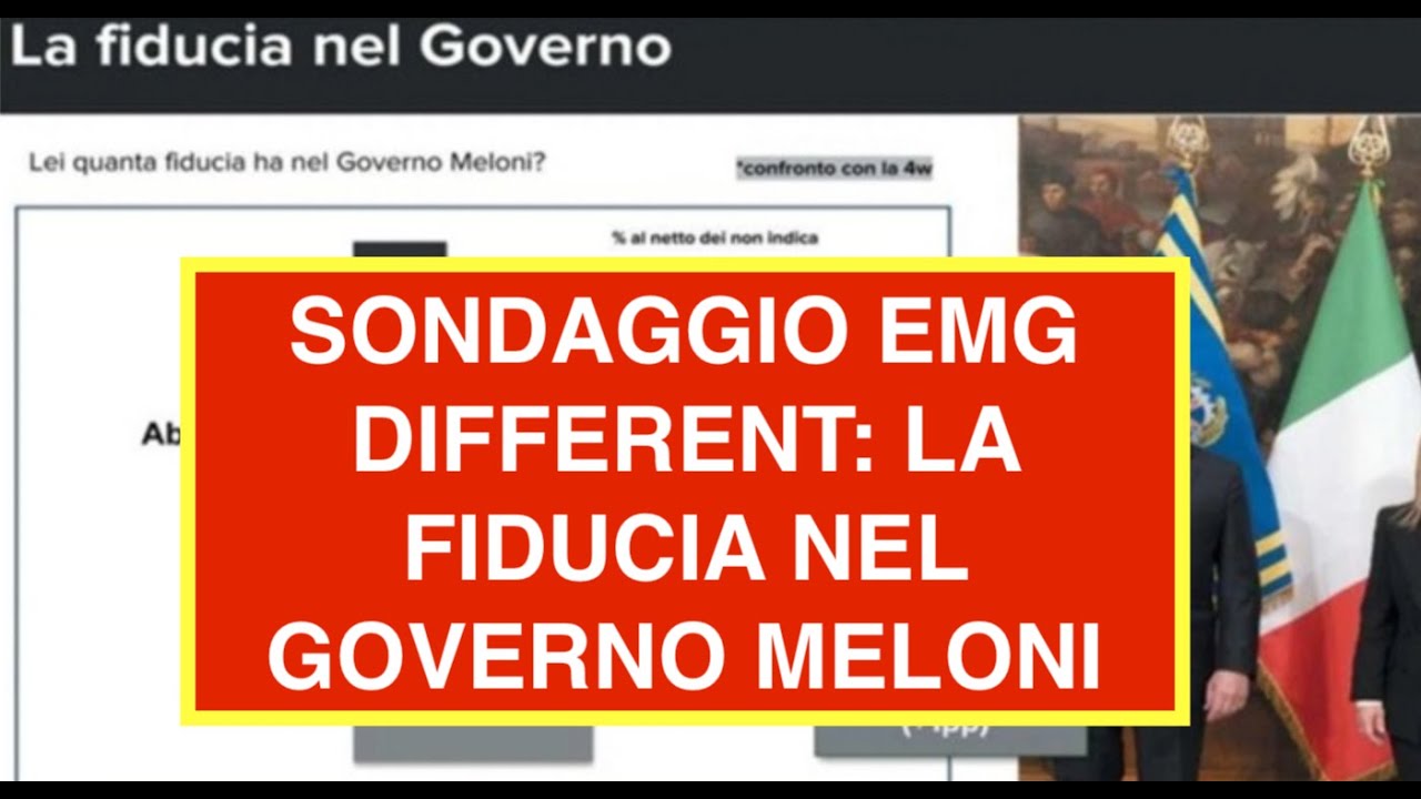 SONDAGGIO EMG DIFFERENT: LA FIDUCIA NEL GOVERNO MELONI