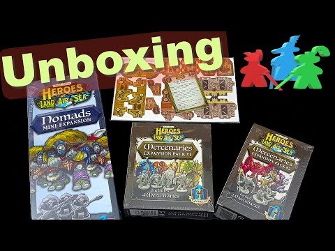 Heroes of Land Air and Sea - Mercenaries Nomads and Siege mini expansions Unboxing