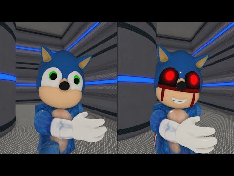 OLD SONIC VS NEW SONIC.EXE JUMPSCARE! Roblox Piggy FANGAME