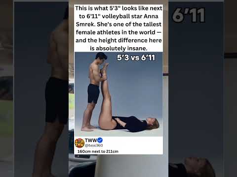5'3 Guy Meets 6'11 Volleyball Giant 😳 #Shorts #AnnaSmrek #Volleyball