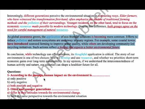 Reading Practice – The Environment and Human Impact | Final Exam Revision 2025