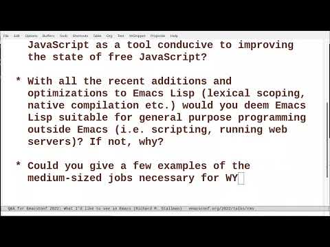 EmacsConf 2022 Q&A: What I'd like to see in Emacs