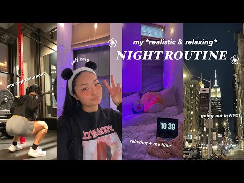 MY *productive* NIGHT ROUTINE | self care, late-night workout, grocery shopping, and chill night in~
