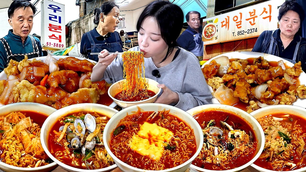 익산 짬뽕라면과 탕수육 양대산맥?!😱 어디가 더 맛있을까..? 3000원대 탕수육과 라면 5종 먹방