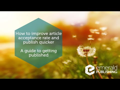 How to improve article acceptance rate and publish quicker: a guide to getting published
