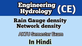 Rain Gauge density in hindi l Network density l hydrology l civil engineering