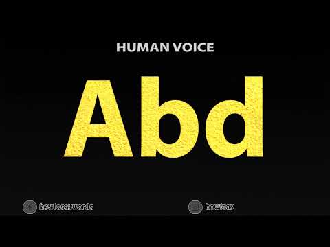 How To Pronounce Abd