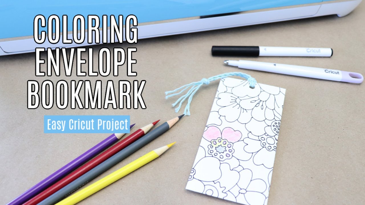 Coloring Envelope Bookmark with Cricut - easy gift idea