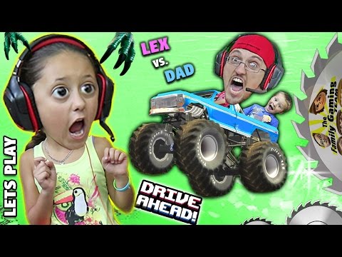 MONSTER TRUCKS ON MY HEAD! Duddy vs. Lex! Lets Play DRIVE AHEAD! (FGTEEV Crashing Stunt Vehicles) Video