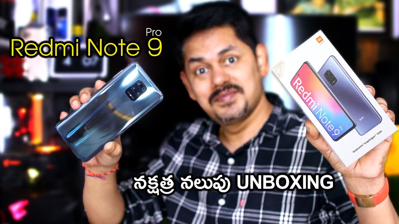 Redmi Note 9 Pro ⭐Interstellar Black Unboxing and initial Impressions in Telugu