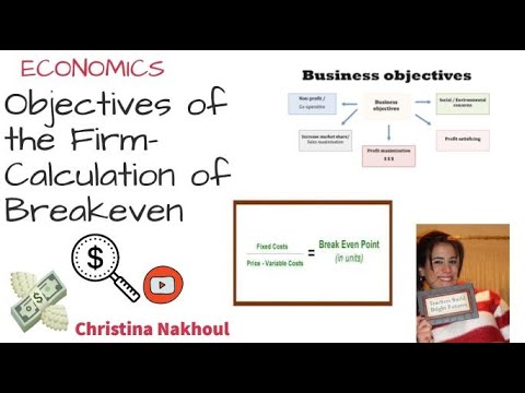 Objectives of the Firm and Calculation of Breakeven