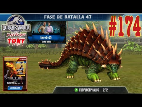 Jurassic World "Cap. 174 - Fase de Batalla 47, Fuera de límites... y Euplocephalus al nivel 40" Tony