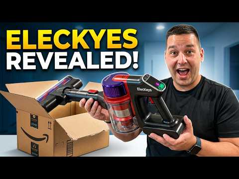 ElecKeys Cordless Vacuum Cleaner, 580W 48KPA Vacuum Cleaners for Home, 65Mins Stick Vacuum with LED Display, Anti-Tangle & Self-Standing Wireless Vacuum, Vacuum Cleaner for Pet Hair Carpets Hard Floor video review thumbnail