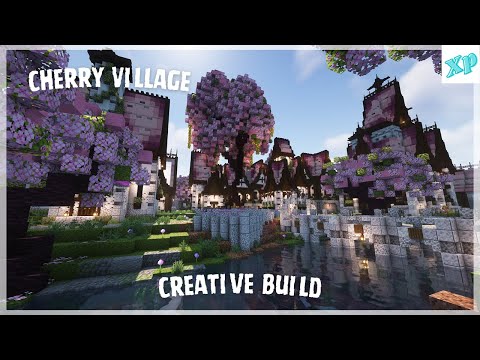 Insane Cherry Blossom Village Build in Minecraft 1.20!!