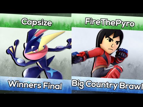 Capsize (Greninja) vs. FireThePyro (Mii Brawler) - Big Country Brawl - Smash Ultimate WFs