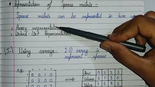 #3.1.10 SPARSE MATRIX( introduction and representation) //@brevilearning
