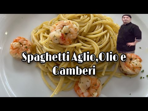 Spaghetti aglio, olio e gamberi #spaghetti #aglioeolio #cucinaitaliana #GioBethChannel