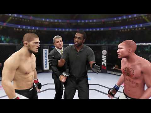 Khabib Nurmagomedov vs. Oleg Mongol (EA sports UFC 2) - CPU vs. CPU - Crazy UFC 👊🤪