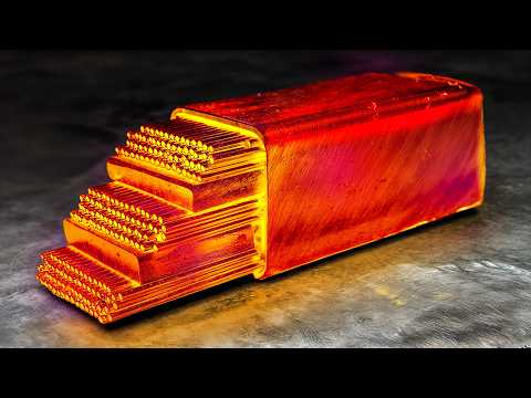 I Made a Knife from 200 Old Pen Cores — Insane Damascus Look!